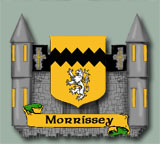  The Morrissey coat of arms superimposed on an artists rendition of Morrhaven Castle. 